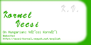 kornel vecsi business card